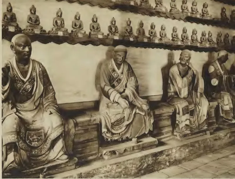 恩斯特·柏石曼1906至1909年拍摄的灵岩寺千佛殿罗汉像
