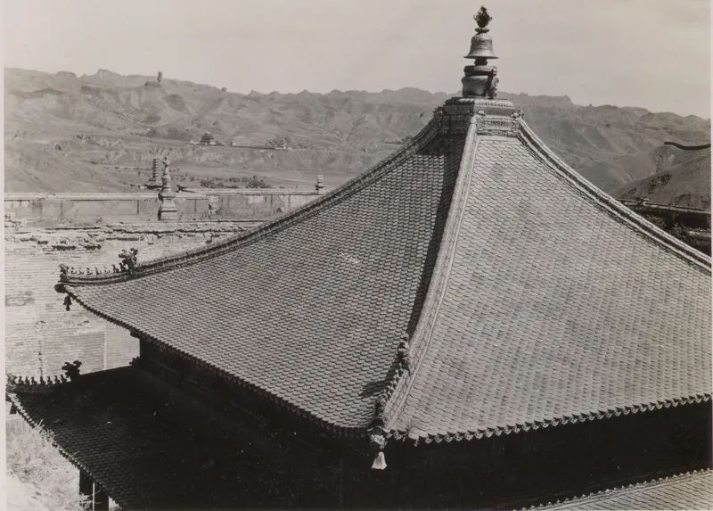 赫达·莫里逊《赫达·莫里逊的中国相册》所收普陀宗乘之庙殿顶与寺外山地旧影